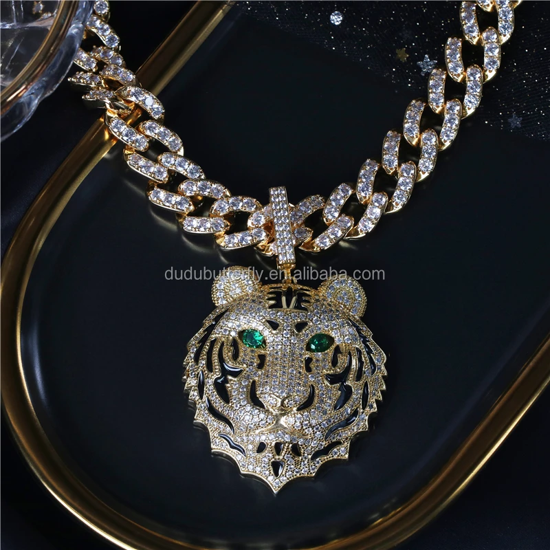 2020 Hop Hop Mens Necklace Pendant Gold Plated Tiger Pendant Necklace Cuban Link Chain
2020 Hop Hop Mens Necklace Pendant Gold Plated Tiger Pendant Necklace Cuban Link Chain