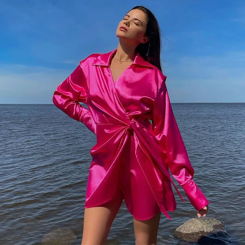 Wholesale 2021 Women's Shirt Dress Fall Sexy V-neck Long Sleeve Bandage Shirt Dress for Ladies
Wholesale 2021 Women's Shirt Dress Fall Sexy V-neck Long Sleeve Bandage Shirt Dress for Ladies