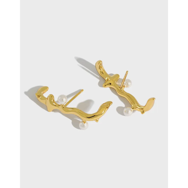 Personalized 18K Real Gold Plated Curved Line Stud Earrings S925 Pearl Irregular Bar Stud Earrings for Women
Personalized 18K Real Gold Plated Curved Line Stud Earrings S925 Pearl Irregular Bar Stud Earrings for Women