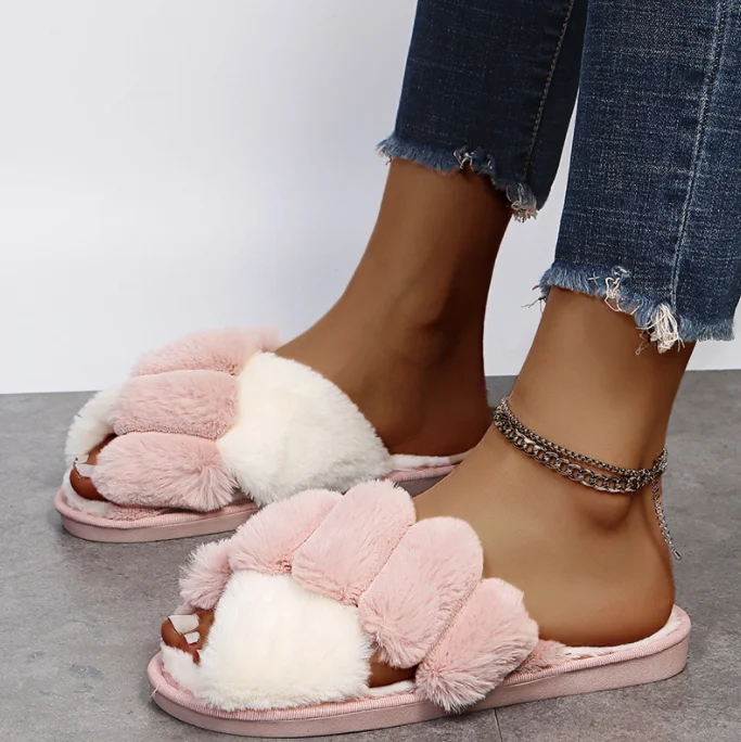 Home Fur Faux Slip Flats Slides Black Cozy Indoor Hairy House Slippers, Customized color
Home Fur Faux Slip Flats Slides Black Cozy Indoor Hairy House Slippers, Customized color
