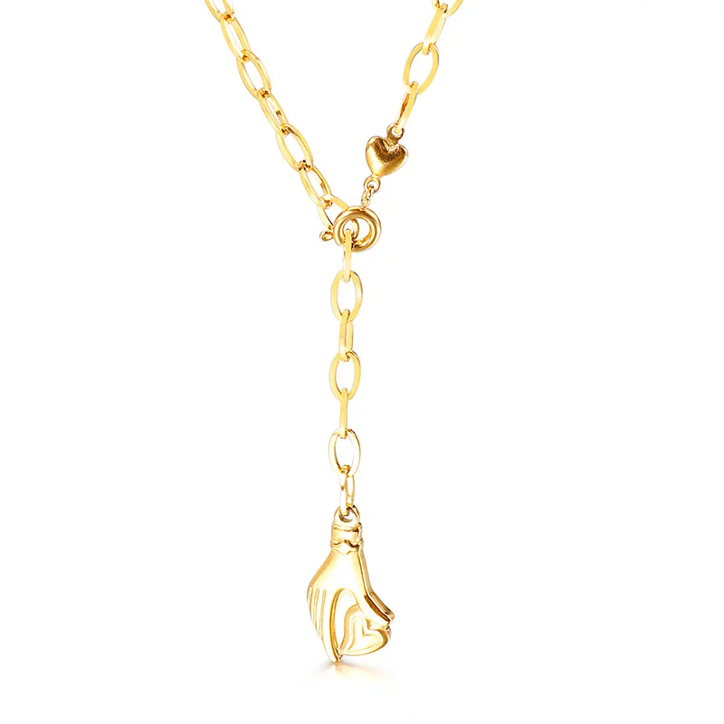 New Design Stainless Steel Women Pendant Necklace Chains Jewelry Charm Hand Heart Chain Necklace, Gold,silver
New Design Stainless Steel Women Pendant Necklace Chains Jewelry Charm Hand Heart Chain Necklace, Gold,silver