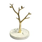 BSCI factory marble gold Resin branch shaped jewelry tray ring holder ring dish organizer in stock