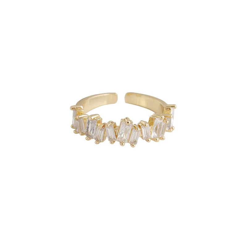 Luxury Korean Style Gold Silver Plating Geometric Crystal Rings Open Adjustable Iced Out Cubic Zirconia CZ Bride Ring Jewelry
Luxury Korean Style Gold Silver Plating Geometric Crystal Rings Open Adjustable Iced Out Cubic Zirconia CZ Bride Ring Jewelry