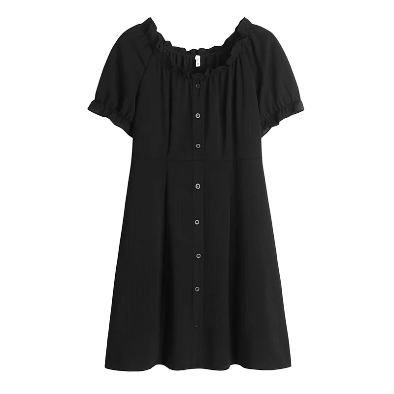 LEX New product ideas 2021 fat mm temperament slim fitting black U neck ruffle dress summer size women elegant dresses
LEX New product ideas 2021 fat mm temperament slim fitting black U neck ruffle dress summer size women elegant dresses