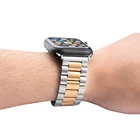 Premium Stainless Steel Metal Strap Business Watch Replacement Band for Apple iWatch Series 4 3 2 1, Space Gray & Silver