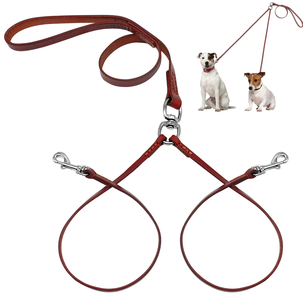 2 Way Real Leather Coupler Dog Walking Leash Dual No Tangle Lead For 2 Dogs Good For Small Medium Breeds Brown
2 Way Real Leather Coupler Dog Walking Leash Dual No Tangle Lead For 2 Dogs Good For Small Medium Breeds Brown