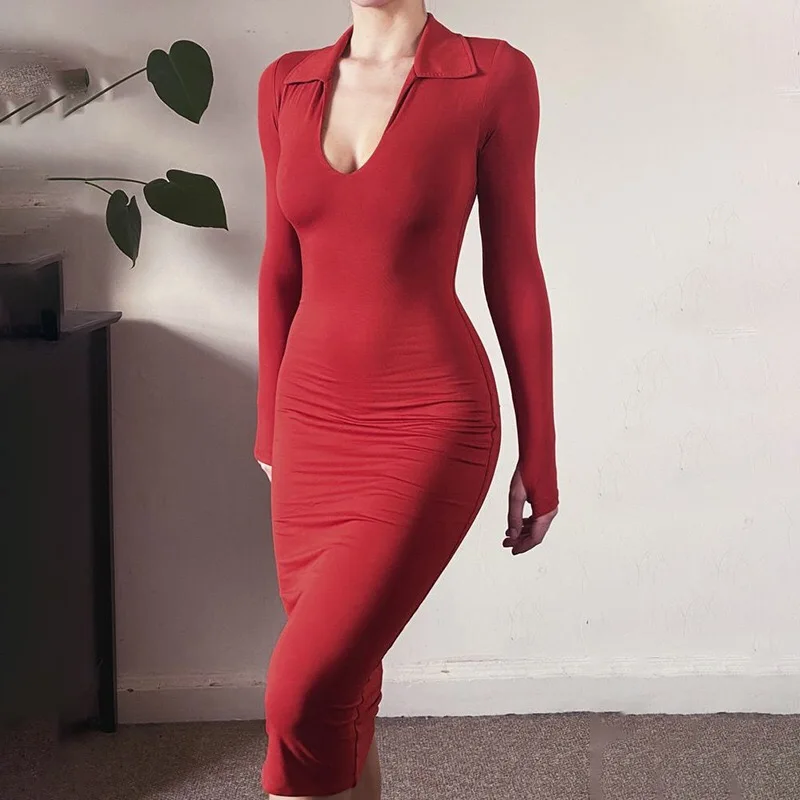 BL4163 spring new sexy lapel long sleeve finger sleeve dress temperament women clothing wholesale valentine dresses women, Black red
BL4163 spring new sexy lapel long sleeve finger sleeve dress temperament women clothing wholesale valentine dresses women, Black red