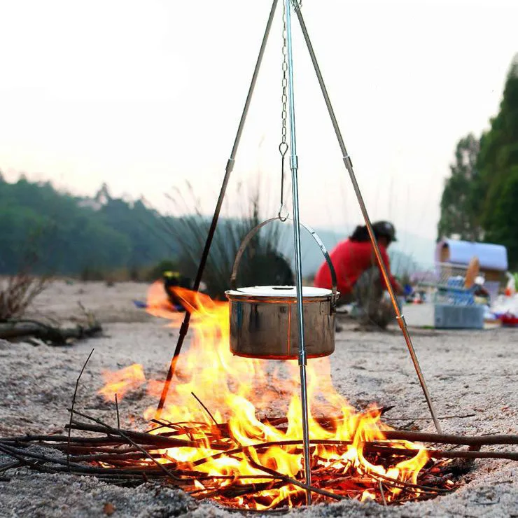 Camping Accessories Aluminum Alloy Camping Tripod for Outdoor Campfire Cooking, 1LB, Silver and black
Camping Accessories Aluminum Alloy Camping Tripod for Outdoor Campfire Cooking, 1LB, Silver and black