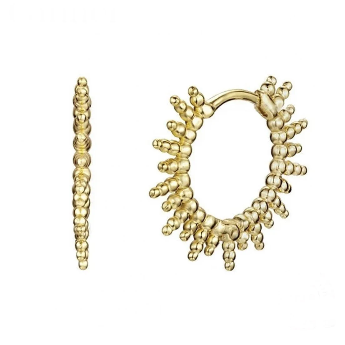 Fashion geometric bead ball chic punk circle gold plated women spike hoop earring, Picture
Fashion geometric bead ball chic punk circle gold plated women spike hoop earring, Picture