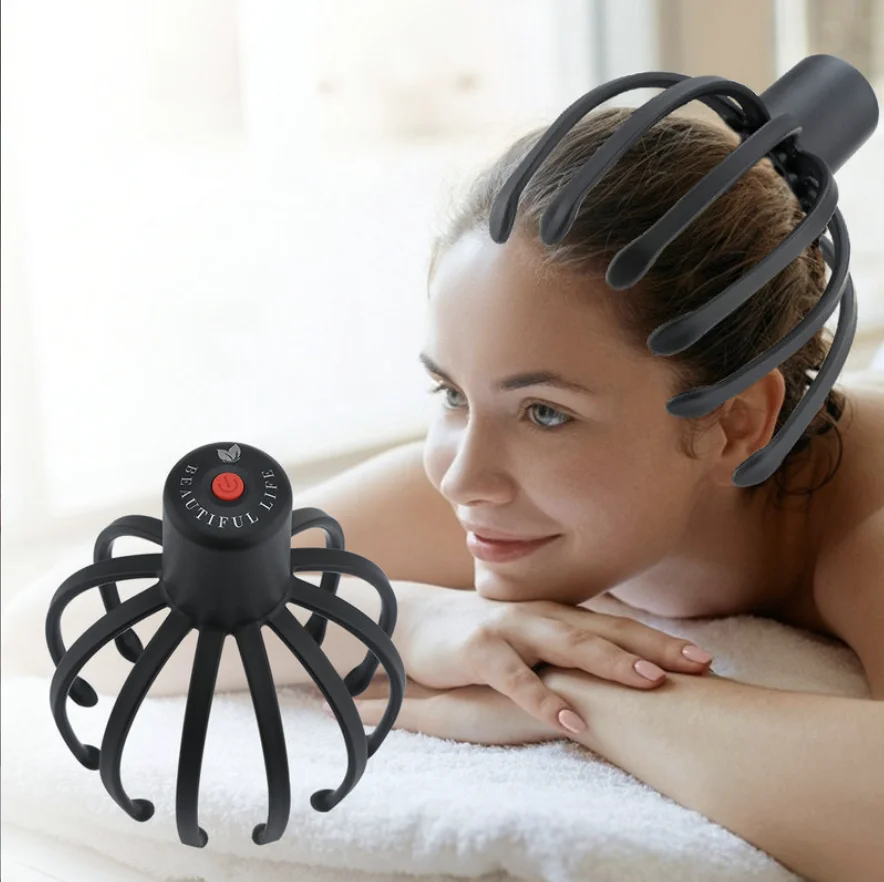 Multi-claw scalp electric massager Household portable USB rechargeable head massager, Black
Multi-claw scalp electric massager Household portable USB rechargeable head massager, Black