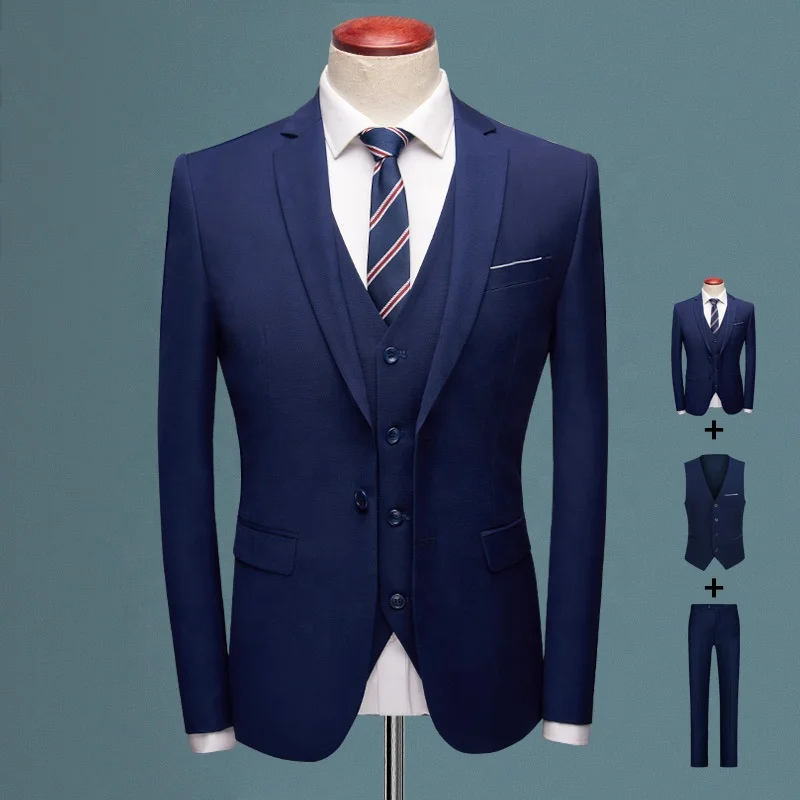 Men Suit 3 Pcs 2019 Formal Suit Wedding Bridegroom Tuxedos Slim Fit Jacket Pants Vest, As pic
Men Suit 3 Pcs 2019 Formal Suit Wedding Bridegroom Tuxedos Slim Fit Jacket Pants Vest, As pic
