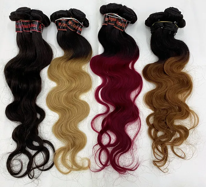 

Letsfly Cheap price 1bbug 1b33L 1b27 1b33 Brazilian colored hair extension human hair Ombre Color Body Wave for black women