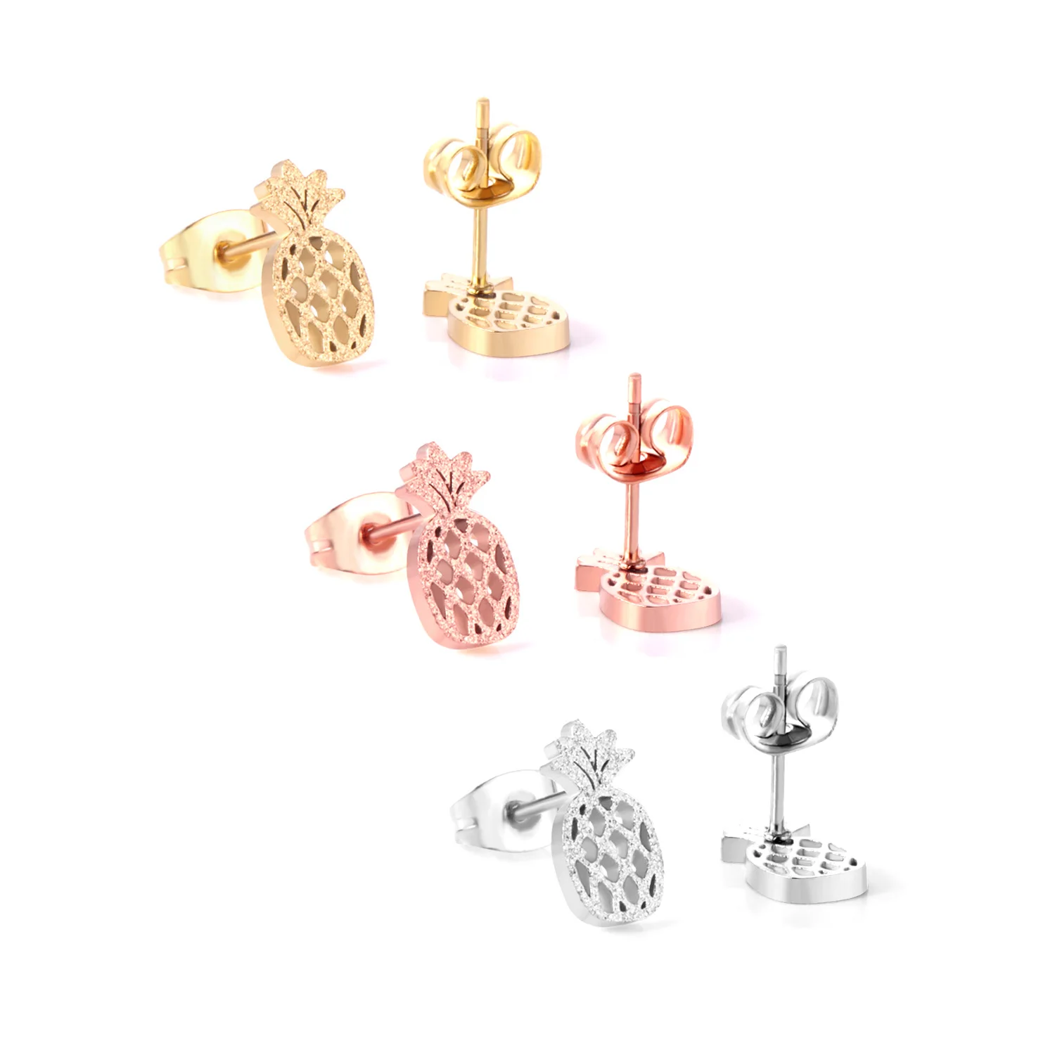Women Earrings Pineapple Stud Earrings Gold Rose Sterling Silver Fancy Earrings for Party Girls, Silver/gold/rose gold
Women Earrings Pineapple Stud Earrings Gold Rose Sterling Silver Fancy Earrings for Party Girls, Silver/gold/rose gold