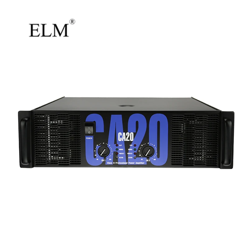 

Wholesales ca20 2 channel class ab 3U professional dj bass pa subwoofer power amplifier 1000w for Stage, Black