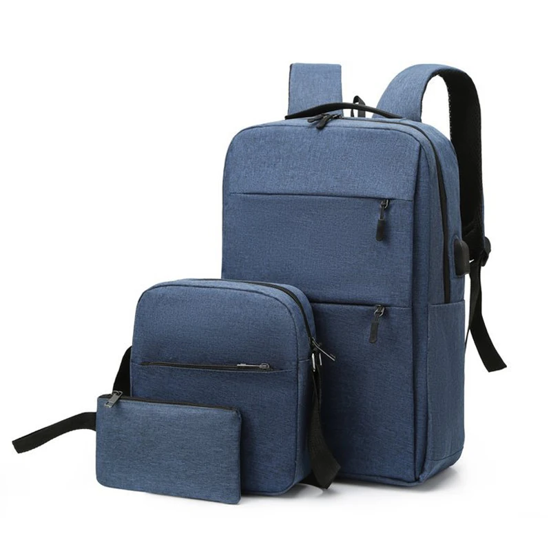 Solid Color Leisure Outdoor Travel Backpack Comfortable Three-Piece Business Backpack USB Charging College Student Computer Bag, Black/red/grey/navy blue
Solid Color Leisure Outdoor Travel Backpack Comfortable Three-Piece Business Backpack USB Charging College Student Computer Bag, Black/red/grey/navy blue