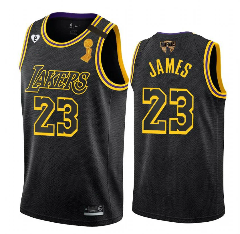 

L.A laker s city edition black mamba stitched black gold KB 23 james basketball jerseys in 2019-20 finals title