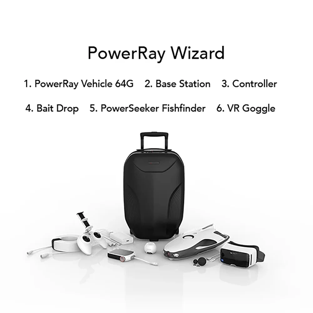 PowerVision Powerray Wizard Underwater Drone with 4K UHD Camera Fishing Finder & VR Goggles for Diving and Boating
