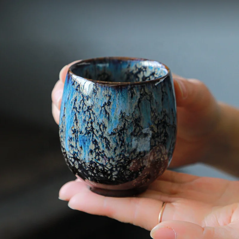 Gift Custom Logo Kiln Change Kung Fu tea Cup Small Wholesale Coffee Cup Household Porcelain Cup, Cat eye blue
Gift Custom Logo Kiln Change Kung Fu tea Cup Small Wholesale Coffee Cup Household Porcelain Cup, Cat eye blue