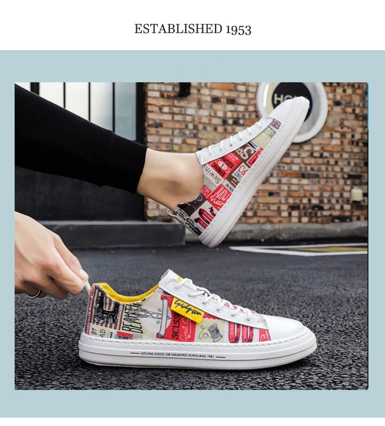 Fashion sneakers print logo low upper durable men canvas board flat shoes sneakers trainers for men
Fashion sneakers print logo low upper durable men canvas board flat shoes sneakers trainers for men
