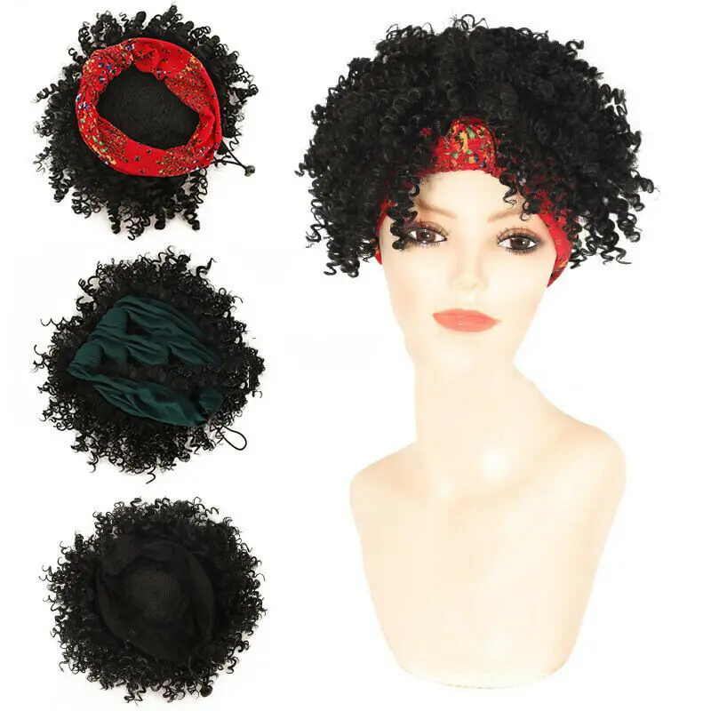 Afro Kinky Curly Headband Wig for Black Women Synthetic Material 
Afro Kinky Curly Headband Wig for Black Women Synthetic Material
