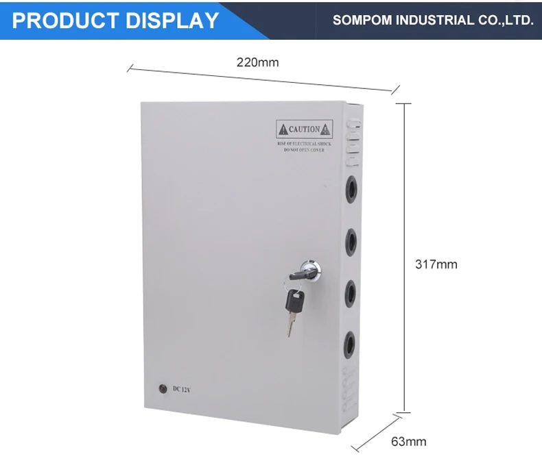 SMPS 30A 18CH cctv accessories CE FCC RoHS certificated power supply distribution box with 12 V 30 A 360w cctv power box