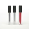 Private Label Black Cosmetics Packaging 5ml Square Lip Gloss Liquid Lipstick Glaze Tube Empty Lip Gloss Tube