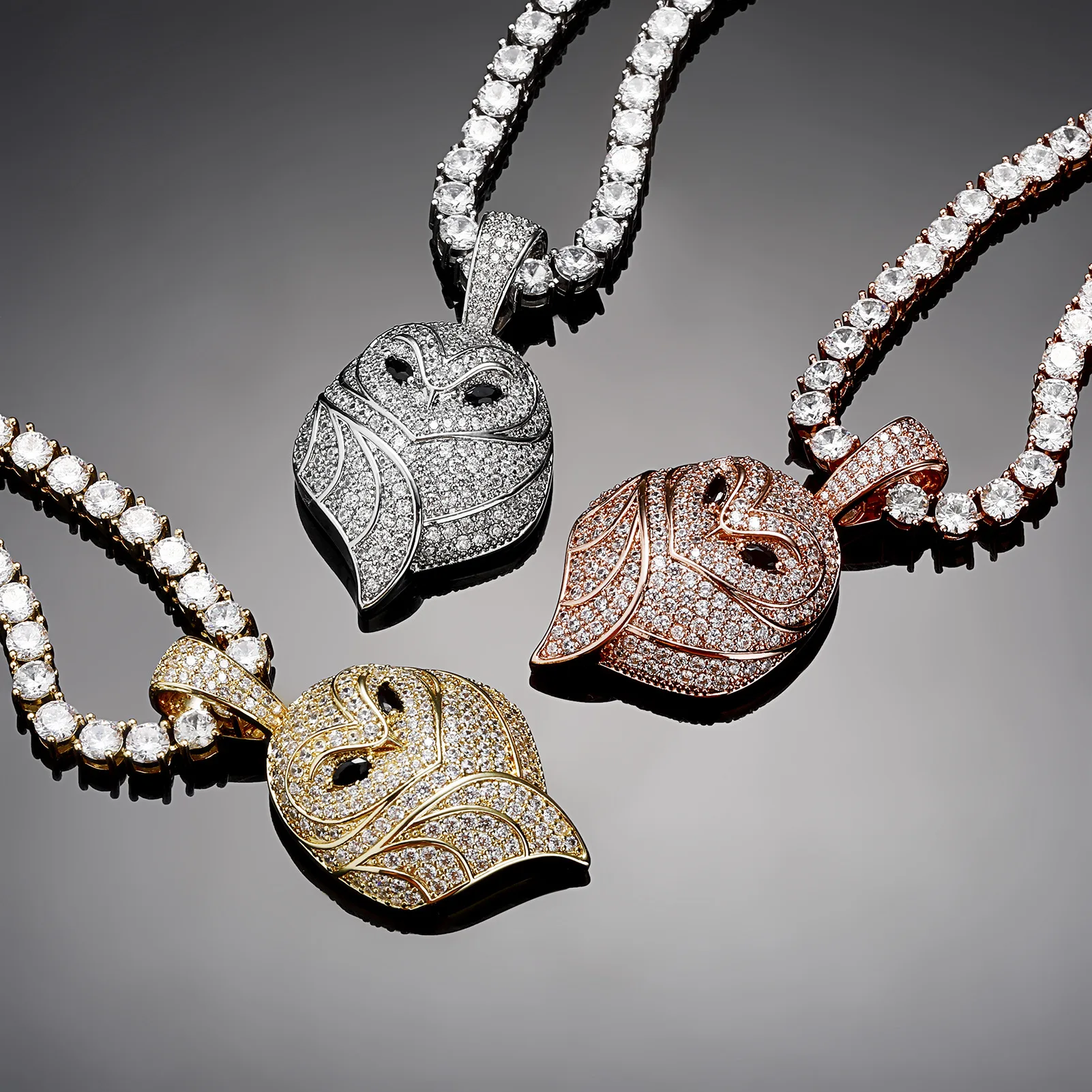 Hip Hop Prong Setting AAA CZ Stone Real Gold Plated Bling Iced Out Owl Nighthawk necklace for Men Women Unisex Rapper Jewelry, Silver,gold,rose
Hip Hop Prong Setting AAA CZ Stone Real Gold Plated Bling Iced Out Owl Nighthawk necklace for Men Women Unisex Rapper Jewelry, Silver,gold,rose