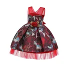 2019 New Arrivals Sleeveless Printed Multi-level fluffy children like Flowers for girls dresses