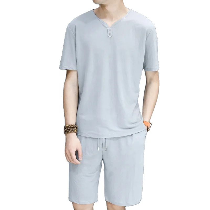 Best selling cotton and linen short-sleeved training jogging wear casual men sports suit
Best selling cotton and linen short-sleeved training jogging wear casual men sports suit