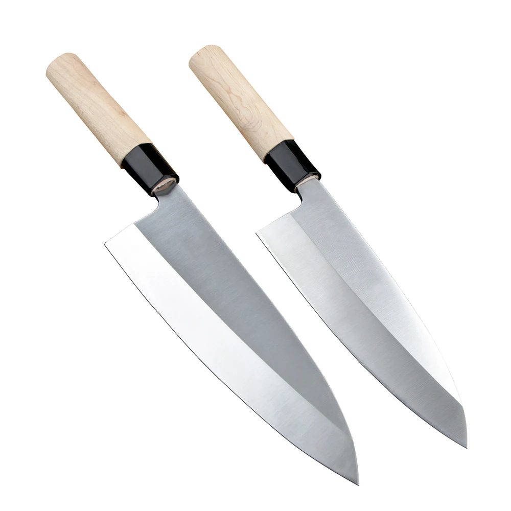 Japanese White Stainless Steel Blade Poultry and Fillet Fish Full Tang Wood Handle Sashimi Knife, Silver
Japanese White Stainless Steel Blade Poultry and Fillet Fish Full Tang Wood Handle Sashimi Knife, Silver