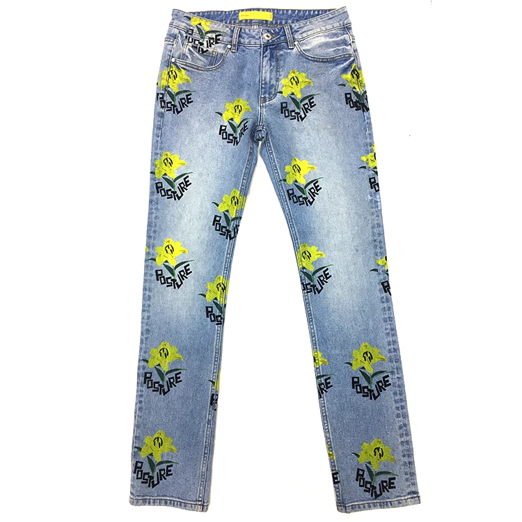 Factory direct wholesales printing flower long straight pants jeans man, Customized color
Factory direct wholesales printing flower long straight pants jeans man, Customized color