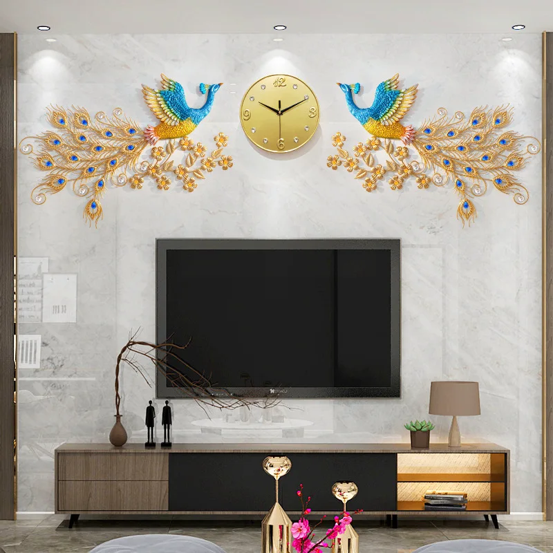 Factory direct selling personality peacock living room clock creative mute metal wrought iron wall clock
Factory direct selling personality peacock living room clock creative mute metal wrought iron wall clock