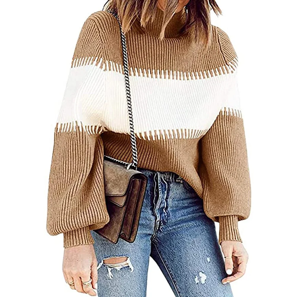 New Arrivals factory OEM ODM Autumn Winter contrast color long sleeve pullover woman sweater
New Arrivals factory OEM ODM Autumn Winter contrast color long sleeve pullover woman sweater