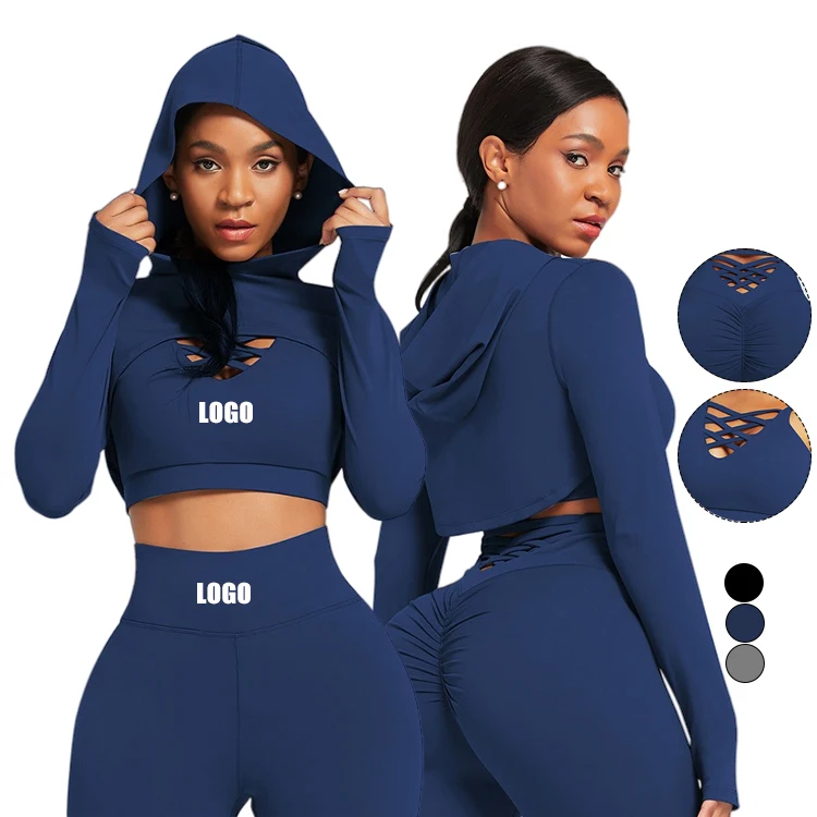 Custom Logo Summer 3 Piece Set Fitness Clothes Yoga Bra And Yoga Pants Two Piece Set Long Sleeve Hoodie 
Custom Logo Summer 3 Piece Set Fitness Clothes Yoga Bra And Yoga Pants Two Piece Set Long Sleeve Hoodie