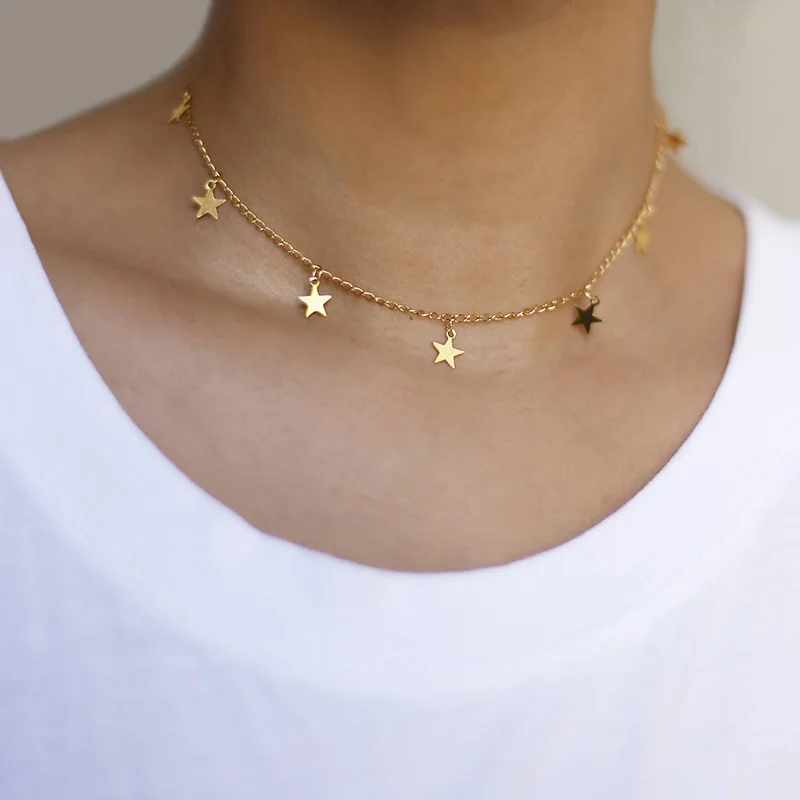Hot Sale Fashion Accessories Star Pendant Necklaces Alloy Gold Plated Women Dainty Star Choker Necklace
Hot Sale Fashion Accessories Star Pendant Necklaces Alloy Gold Plated Women Dainty Star Choker Necklace