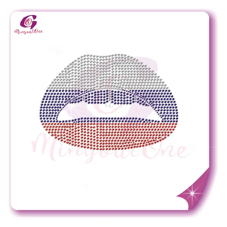 Best Quality Multicolored Custom Lips Rhinestone Heat Transfer Design Applique for Clothing, Select from color chart
Best Quality Multicolored Custom Lips Rhinestone Heat Transfer Design Applique for Clothing, Select from color chart