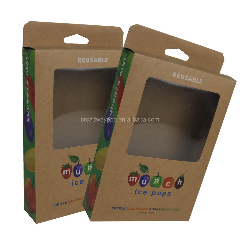 grade paper box for ice popsicle package box/recyclable folding