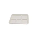 High quality biodegradable and disposable food container composable dinnerware 5 compartments tray details