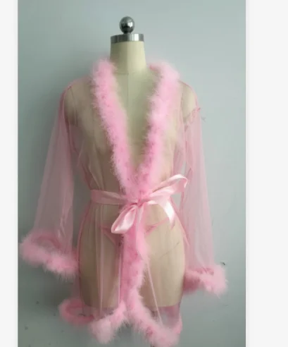3 Pcs Night Gown Erotic With Briefs Belt Fur Erotic Set Women Mesh Sheer See Through Sleepwear Robe Sexy Lingerie Costume, As pic
3 Pcs Night Gown Erotic With Briefs Belt Fur Erotic Set Women Mesh Sheer See Through Sleepwear Robe Sexy Lingerie Costume, As pic