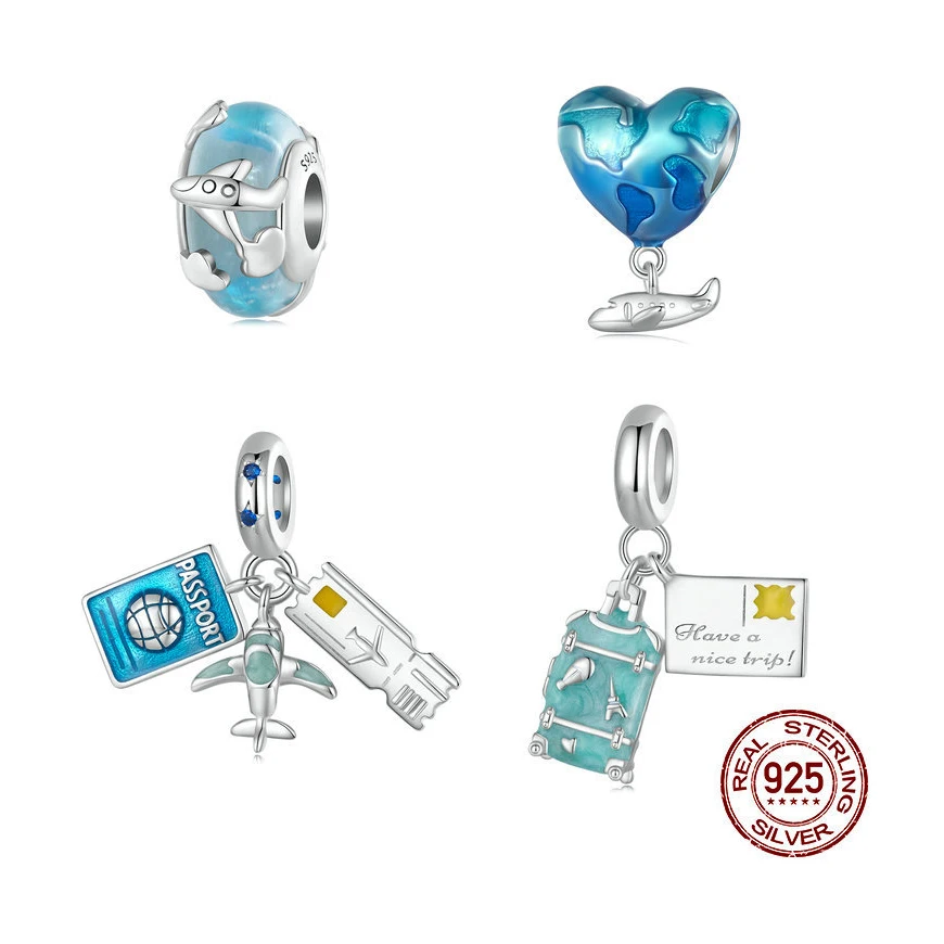 Bule Travel Plane Sterling Silver Jewelry Making Cute Pendant Enamel Charms for Bracelets and Necklace
Bule Travel Plane Sterling Silver Jewelry Making Cute Pendant Enamel Charms for Bracelets and Necklace