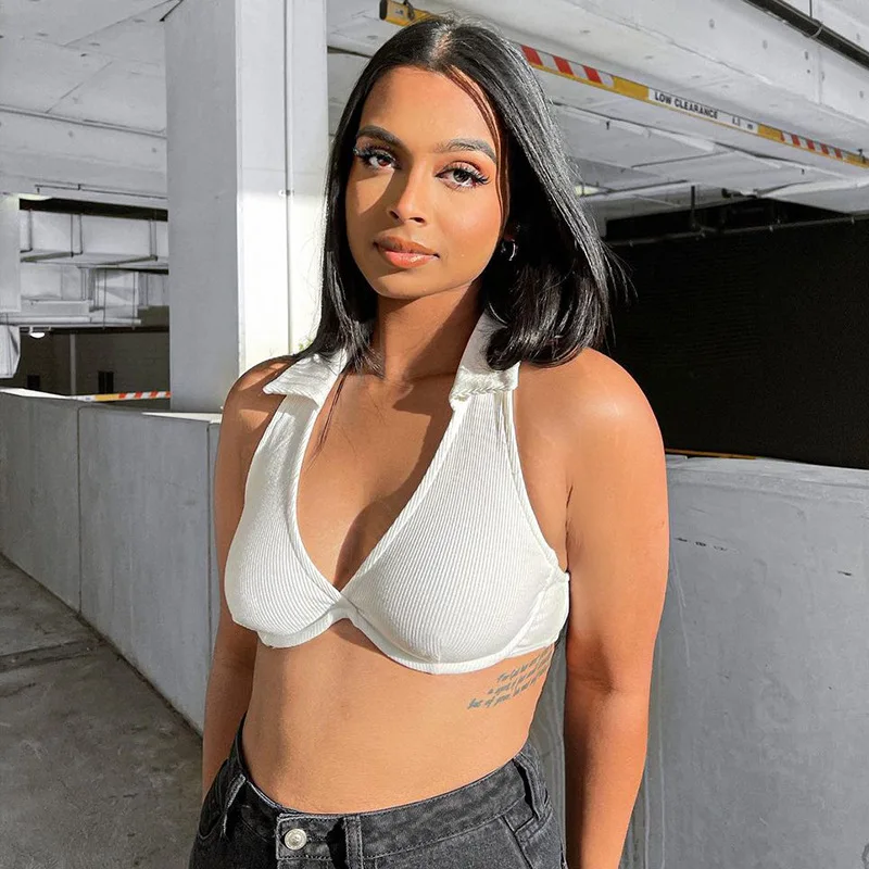 YIWU QIUDUN Summer 2021 Fashionable Solid Color Knitted Lapel Navel Open Back Sexy T-shirts For Women
YIWU QIUDUN Summer 2021 Fashionable Solid Color Knitted Lapel Navel Open Back Sexy T-shirts For Women