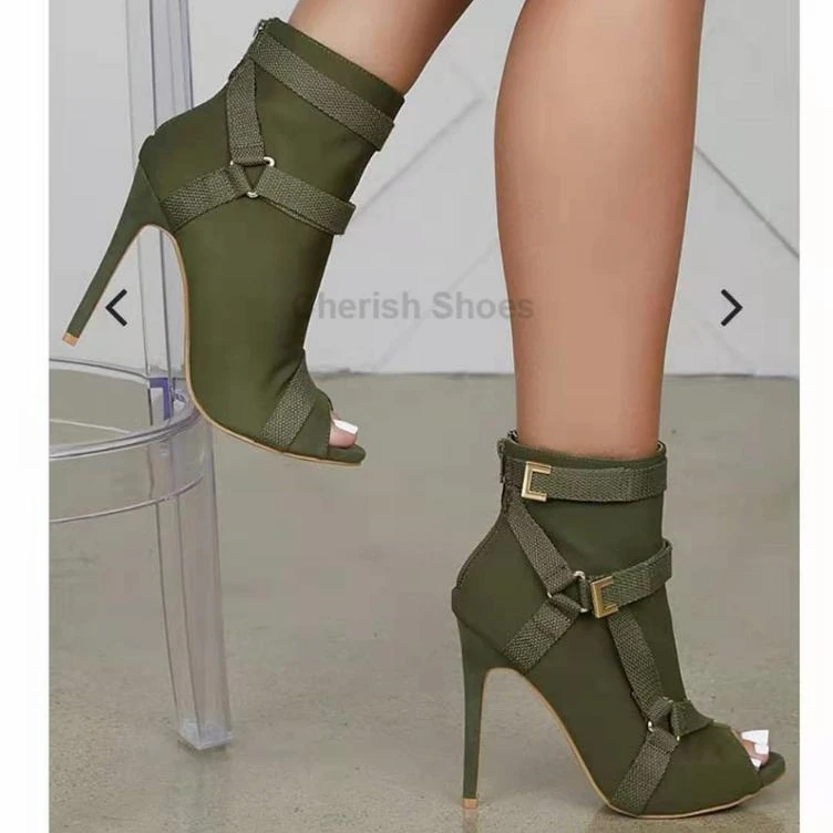womens green ankle boots