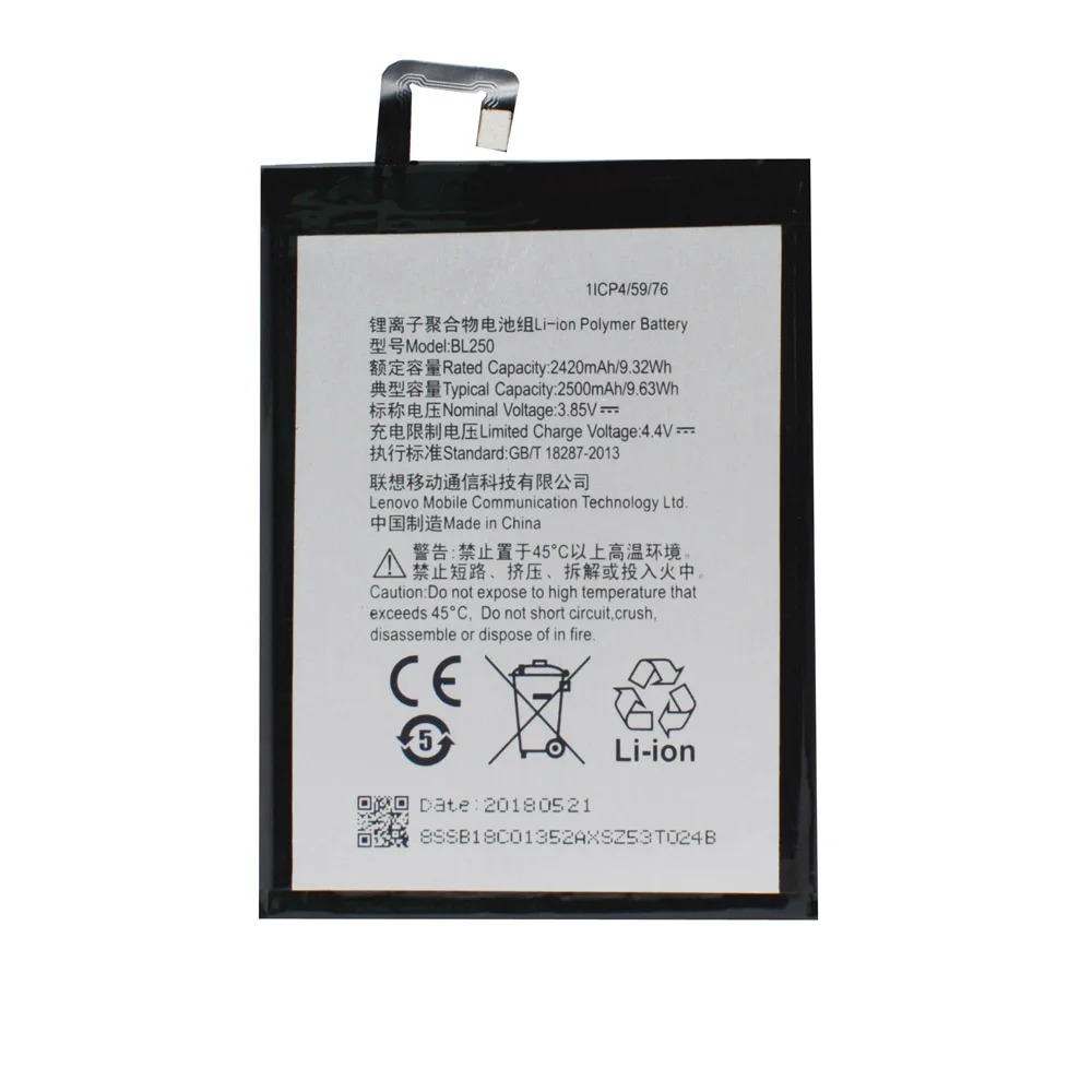 replacement Li-ion rechargeable Battery BL250 For Lenovo S1a40 Akku DDP service 100% brand-new 2500mAh hot-selling
replacement Li-ion rechargeable Battery BL250 For Lenovo S1a40 Akku DDP service 100% brand-new 2500mAh hot-selling