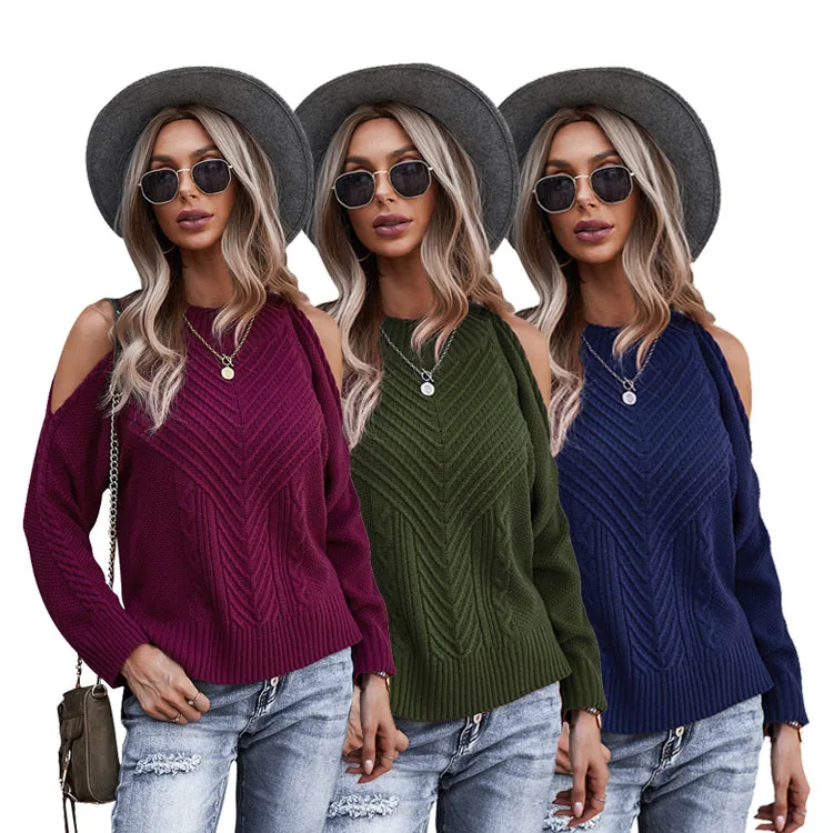 Winter Fashions Women Office Wear Solid Color Off-shoulder Long-sleeved Thick Stitch Long Sweaters
Winter Fashions Women Office Wear Solid Color Off-shoulder Long-sleeved Thick Stitch Long Sweaters