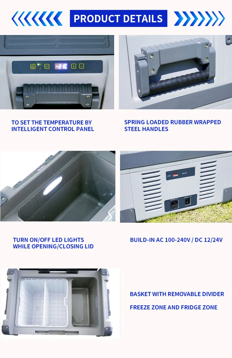 evercool car 12v dc fridge freezer compressor portable 50L, View