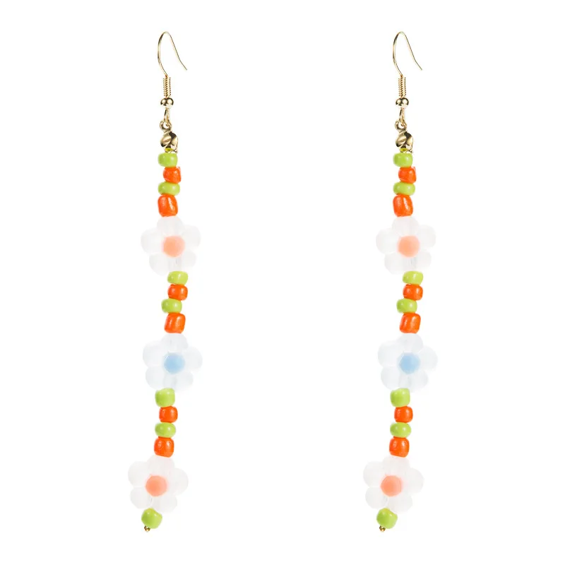 Bohemian Handmade Multicolor Flowers Pearl Spacer Bead Jewelry Five-Pointed Star Clear Transparent Acrylic Beaded Dangle Earring, Gold
Bohemian Handmade Multicolor Flowers Pearl Spacer Bead Jewelry Five-Pointed Star Clear Transparent Acrylic Beaded Dangle Earring, Gold