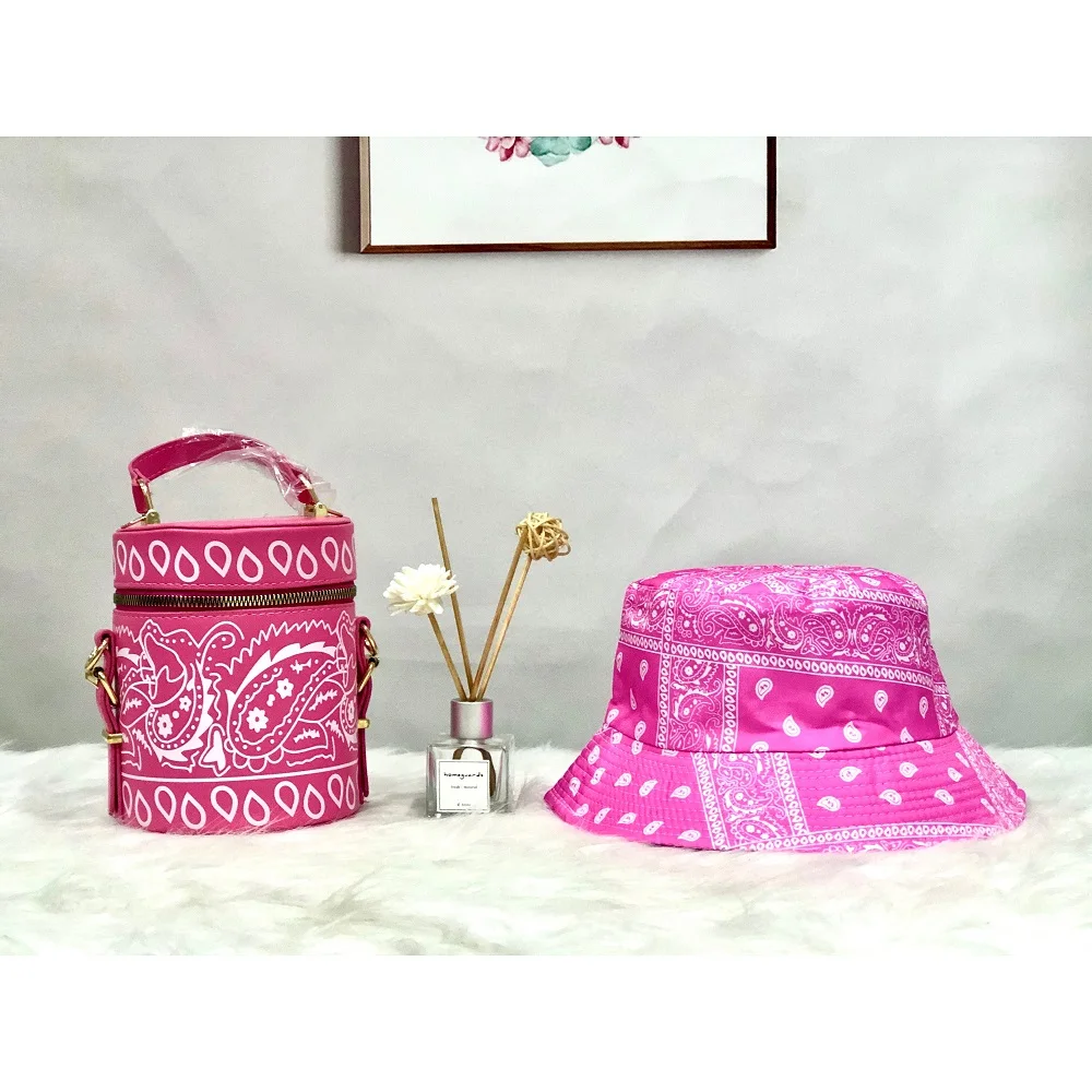New designer luxury bandana women bucket hand bags matching purses handbags and hats sets
New designer luxury bandana women bucket hand bags matching purses handbags and hats sets