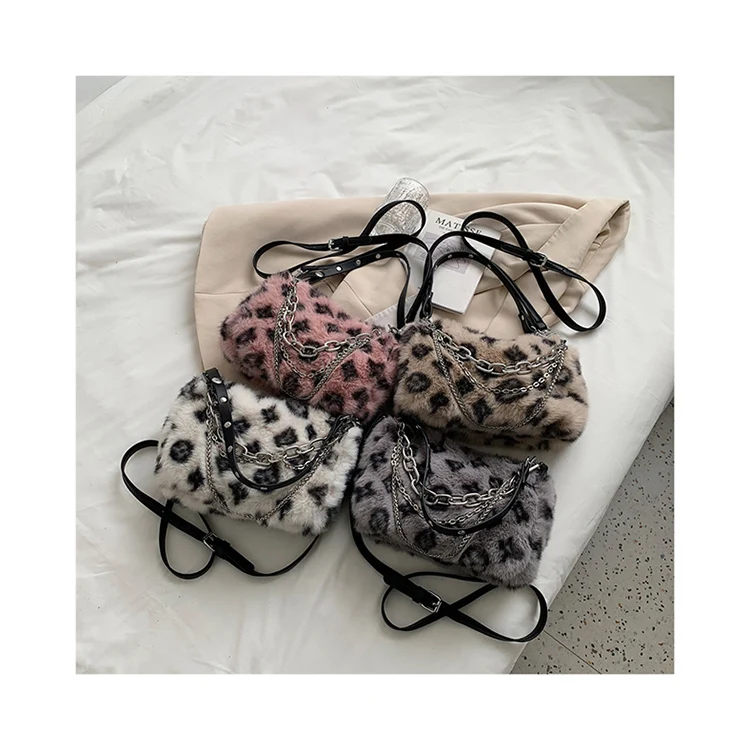 Furry Faux Fur Ladies Clutch Dumpling Handbags Leopard Plush Top Brand Thick Chains Shoulder Armpit Purses Women Party Hand Bags
Furry Faux Fur Ladies Clutch Dumpling Handbags Leopard Plush Top Brand Thick Chains Shoulder Armpit Purses Women Party Hand Bags