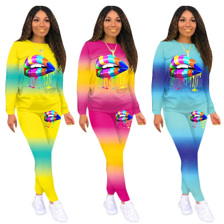 Gradient Lip Long Sleeve Two Piece Set Women Outfits Tracksuit Plus Size Clothing African Clothes Jogging Femme 2 Piece Sets, Customized color
Gradient Lip Long Sleeve Two Piece Set Women Outfits Tracksuit Plus Size Clothing African Clothes Jogging Femme 2 Piece Sets, Customized color