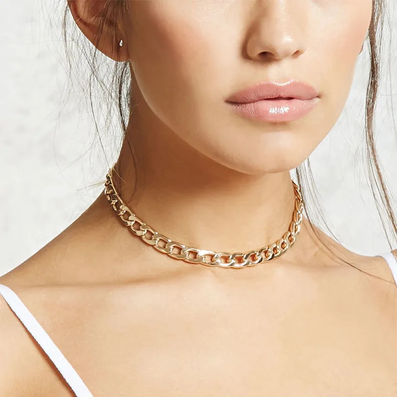 Weihao New European and American style exaggerated necklace simple alloy necklace chain clavicle necklace, As picture show
Weihao New European and American style exaggerated necklace simple alloy necklace chain clavicle necklace, As picture show